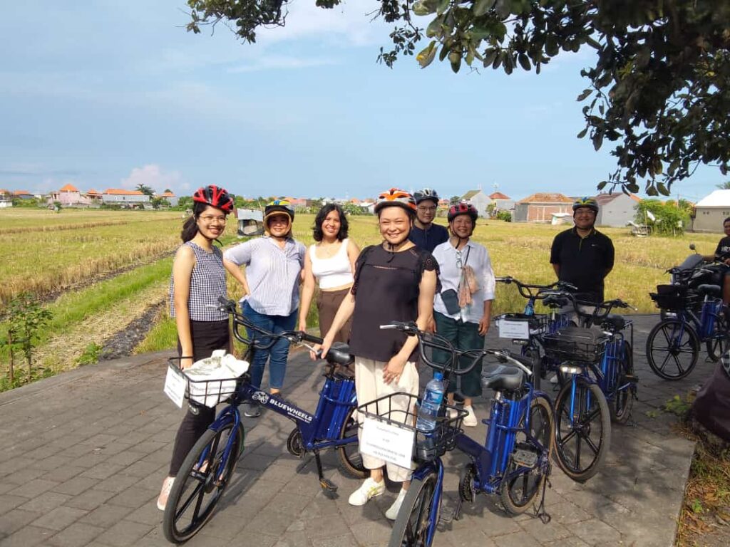 Clients from the Philippines on our Sanur village ebike tour